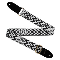 Cascha CUS-JW1 Ukulele Strap Jacquard - Ethnic Black & White