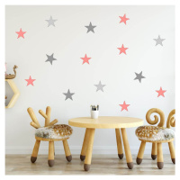 Dětské samolepky na zeď - Meruňkové a šedé samolepicí hvězdy