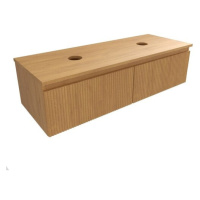 Koupelnová skříňka s krycí deskou SAT Evolution 118x30x44,5 cm dub medový mat SATEVO120DMD