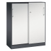 C+P Skříň s posuvnými dveřmi ASISTO, výška 1292 mm, šířka 1000 mm, černošedá/světlá šedá