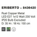 Nova Luce Závěsné měděné industriální svítidlo Eriberto - pr. 350 x 180 x 1320 mm, 60 W, měď NV 