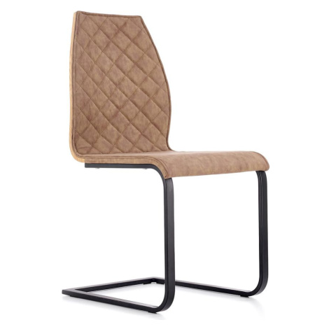 Židle K265 eko kůže/překližka/kov hnědá/dub medový BAUMAX