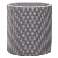 Keter Květináč Cylinder M Silver Grey