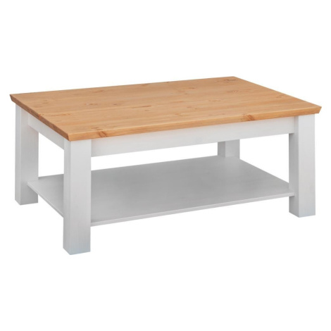 Konferenční stolek Marone - velký, dekor bílá-dřevo, masiv, borovice