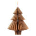 Zlatavě hnědá papírová vánoční ozdoba ve tvaru stromu Only Natural, délka 10 cm