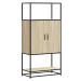 vidaXL Skříň highboard dub sonoma 68x35x139 cm kompozitní dřevo a kov