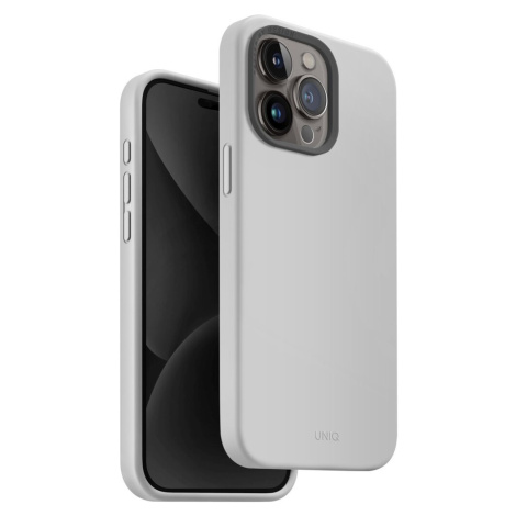 UNIQ Lino Hue MagClick ochranný kryt iPhone 15 Pro Max Chalk Grey (křídově šedý)