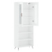 vidaXL Skříň highboard lesklá bílá 69,5 x 34 x 180 cm kompozitní dřevo