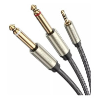 UGREEN AV126 Kabel TRS 3,5 mm na 2x TS 6,35 mm - 2 m (šedý)