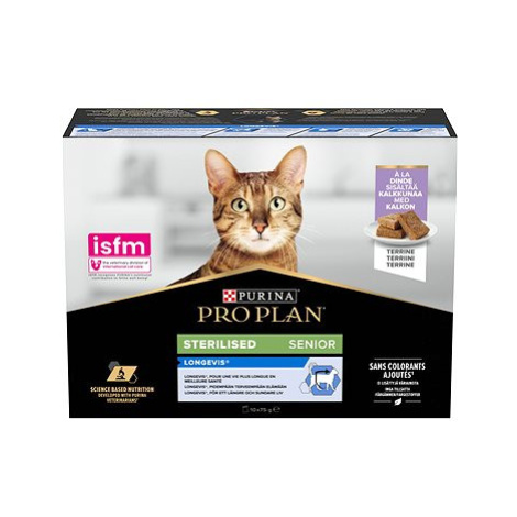 Pro Plan Cat Sterilised Senior 7+ Longevis pro stárnoucí kočky s krůtou 10 × 75 g Purina