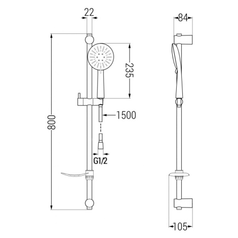 MEXEN/S DF67 posuvný sprchový set, chrom 785674582-00