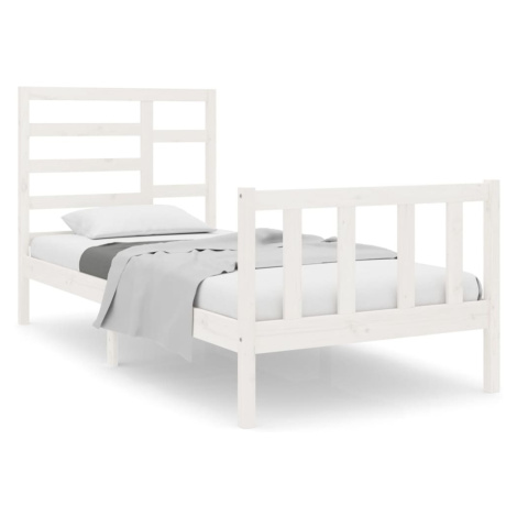 vidaXL Rám postele bílý masivní dřevo 90 x 190 cm jednolůžko