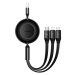 Kabel 3 v 1 Baseus Bright Mirror 3 USB, micro USB / Lightning / USB-C, 66W / 2A, 1,1 m (černý)