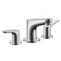 Hansgrohe 31937000 - Umyvadlová baterie 100, 3-otvorová instalace, s odtokovou soupravou s táhle