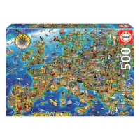 Puzzle Šílená mapa Evropy 500 dílků