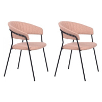 KARE Design Růžová polstrovaná jídelní židle Belle (set 2 kusů)