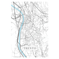 Mapa Trento white, (26.7 x 40 cm)