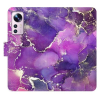 iSaprio flip pouzdro Purple Marble pro Xiaomi 12 / 12X