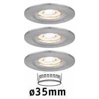 PAULMANN LED vestavné svítidlo Nova mini nevýklopné IP44 3x4W 2700K kov kartáčovaný 230V 943.01