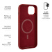 Kožený zadní kryt FIXED MagLeather s podporou MagSafe pro Apple iPhone 15 Plus, červená