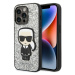 Karl Lagerfeld KLHCP14XGFKPG hard silikonové pouzdro iPhone 14 PRO MAX 6.7" silver Glitter Flake