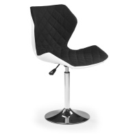 Barová židle MATRIX 2 – kov, látka, ekokůže, černá / bílá