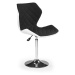 Barová židle MATRIX 2 – kov, látka, ekokůže, černá / bílá
