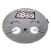 Dywany Łuszczów Dětský kusový koberec Petit Cat crown grey kruh - 140x140 (průměr) kruh cm