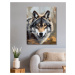 Obrazy na stěnu - Vlk v houští Rozměr: 40x50 cm, Rámování: vypnuté plátno na rám