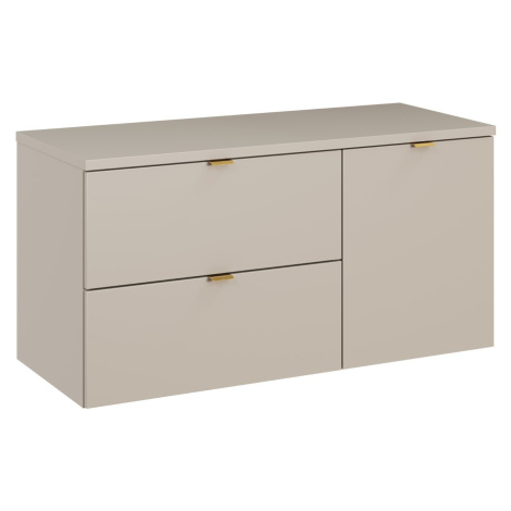 Comad Závěsná skříňka pod umyvadlo Dalia Cashmere s deskou a košem na prádlo 100 cm kašmírová