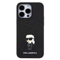 Zadní kryt Karl Lagerfeld Fixed Glitter Metal Ikonik pro Apple iPhone 15 Pro Max, černá