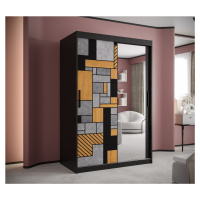Šatní skříň Abi Walencja 2 Barva korpusu: Černá, Rozměry: 120 cm, Dveře: Walencja + zrcadlo