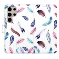 iSaprio flip pouzdro Colorful Feathers pro Samsung Galaxy S24 Ultra