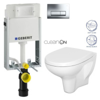 GEBERIT KOMBIFIXBasic vč. chromového tlačítka DELTA 51 + WC CERSANIT ARTECO CLEANON + SEDÁTKO 11