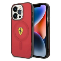 Průsvitné pouzdro Ferrari MagSafe pro iPhone 14 Pro - červené