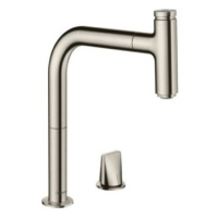 Dřezová baterie Hansgrohe Metris s vytahovací sprškou vzhled nerezu 73804800