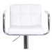 Barová židle, bílá ekokůže/chrom, LEORA 2 NEW