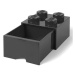 LEGO® úložný box 4 - se zásuvkou černá 250 x 250 x 180 mm