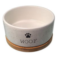 Miska DF keramická bílá WOOF s podtáckem 16x6,5cm, 850ml