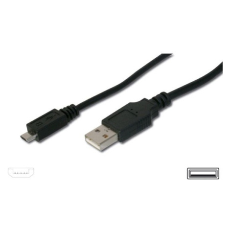 Datový kabel USB/microUSB PremiumCord 2m černý (bulk)