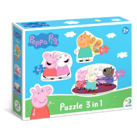 Puzzle Prasátko Peppa Kamarádi 3v1