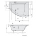 Polysan TANDEM R asymetrická vana 170x130x50cm, bílá