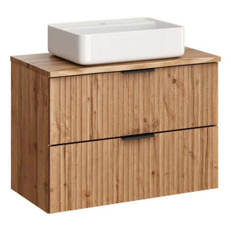 Comad Závěsná skříňka Casad Nature Magic s deskou a umyvadlem 80 cm dub wotan
