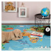 Obsession koberce Dětský kusový koberec Torino kids 233 WORLD MAP - 80x120 cm