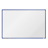 boardOK Bílá magnetická tabule s keramickým povrchem 180 × 120 cm, modrý rám