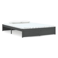 Rám postele šedý masivní dřevo 140 × 200 cm, 814951