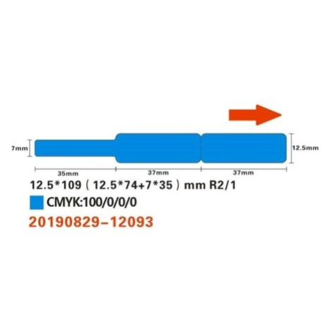 Niimbot štítky na kabely RXL 12,5x109mm 65ks pro D11 a D110 modré