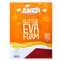 JUNIOR-ST - Dekorační pěna A4 EVA Glitter červená 2,0 mm, sada 10 ks