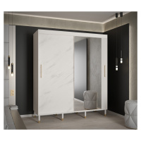 Šatní skříň Abi Calipso Marmur 2 Barva korpusu: Bílá, Rozměry: 180 cm, Dveře: Bílý Marmur + zrca