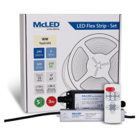 McLED  LED pásek - sada 3 m + Přijímač Nano IP67, 240 LED/m, WW, 6 W/m, DC 24V, 500 lm/m, CRI90,